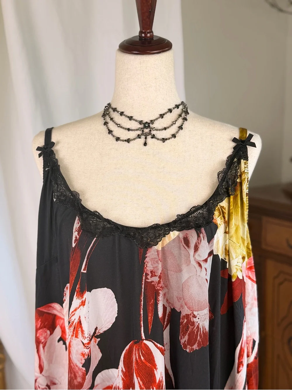 4X 5X Lingerie Slip Chemise Dress Floral Plus Size Lace Coquette 30/32 Fairy - Picture 3 of 6